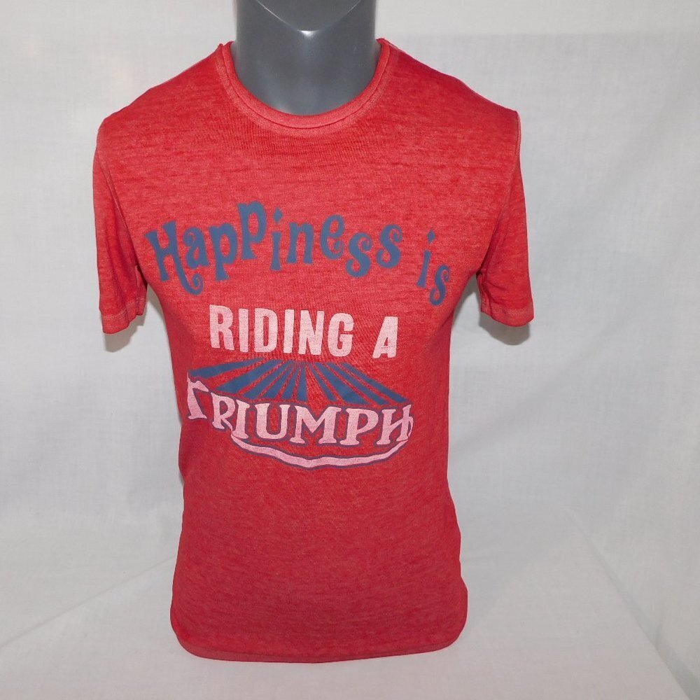 Triumph x Lucky Brand Red Happiness is Riding a TRIUMPH Graphic T Shirt Mens S